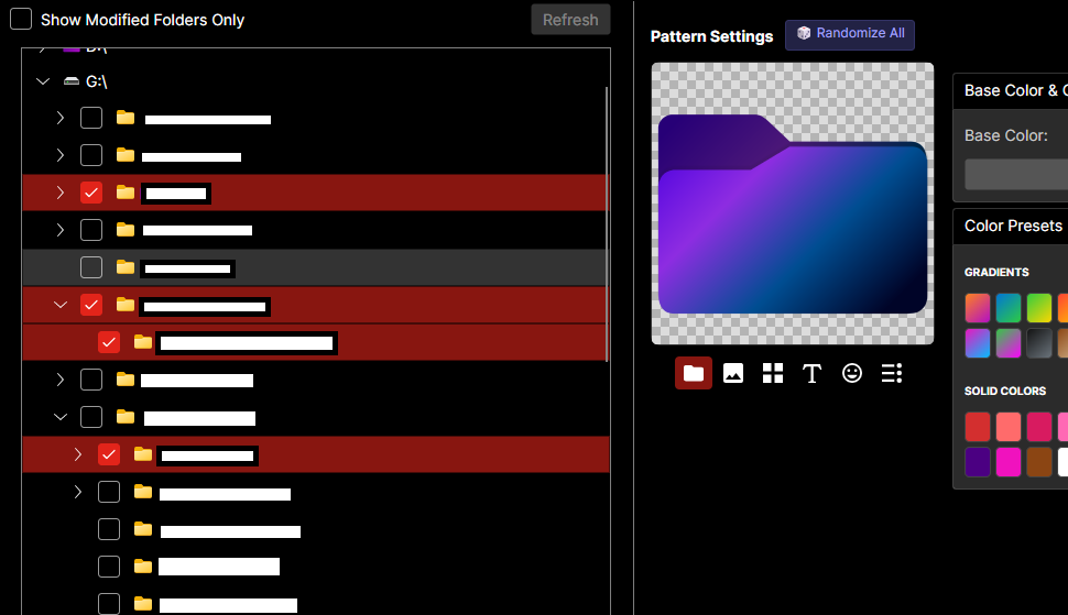 Batch icon changing UI