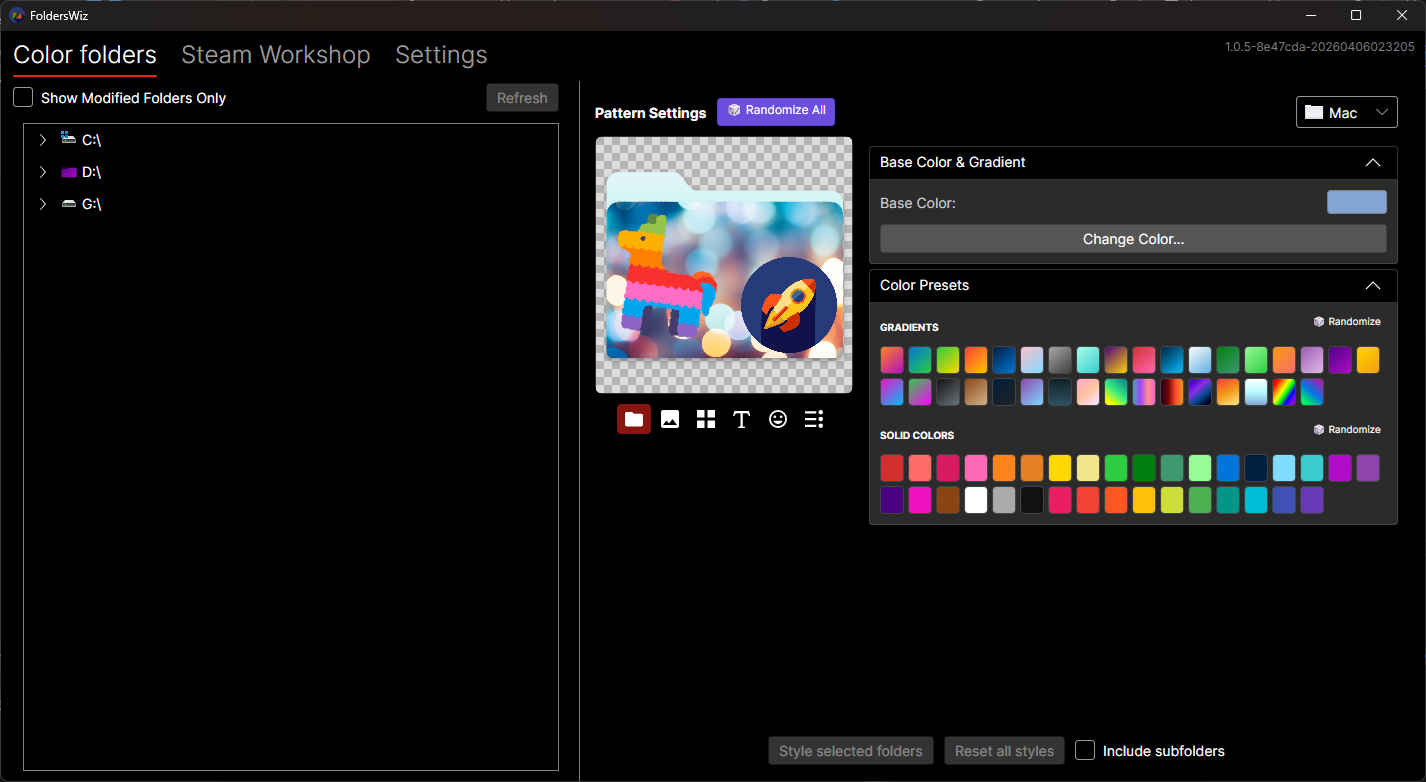 FoldersWiz main interface